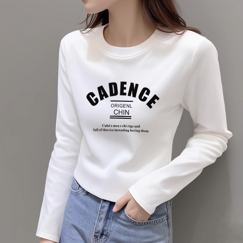 设计感小众字母长袖T恤短款打底衫女秋季2026新款修身显瘦ins上衣