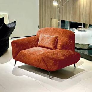 法式飞翼沙发米兰肌理款可旋转扶手客厅卧室躺椅阳台单懒人休息椅