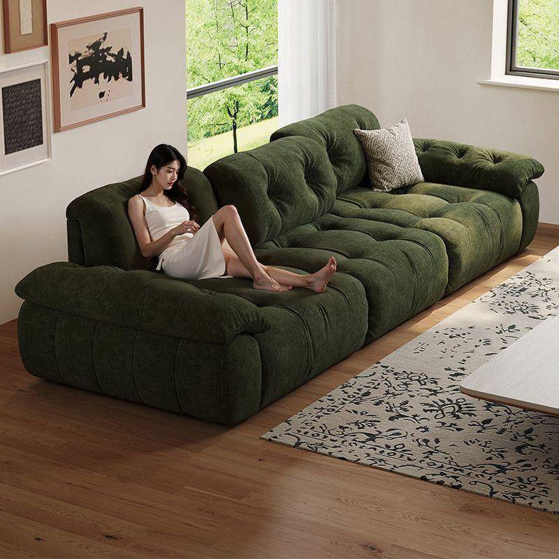 橙子沙发极简客厅高靠背可调节坐深可全拆洗雪尼尔布艺漫沙发