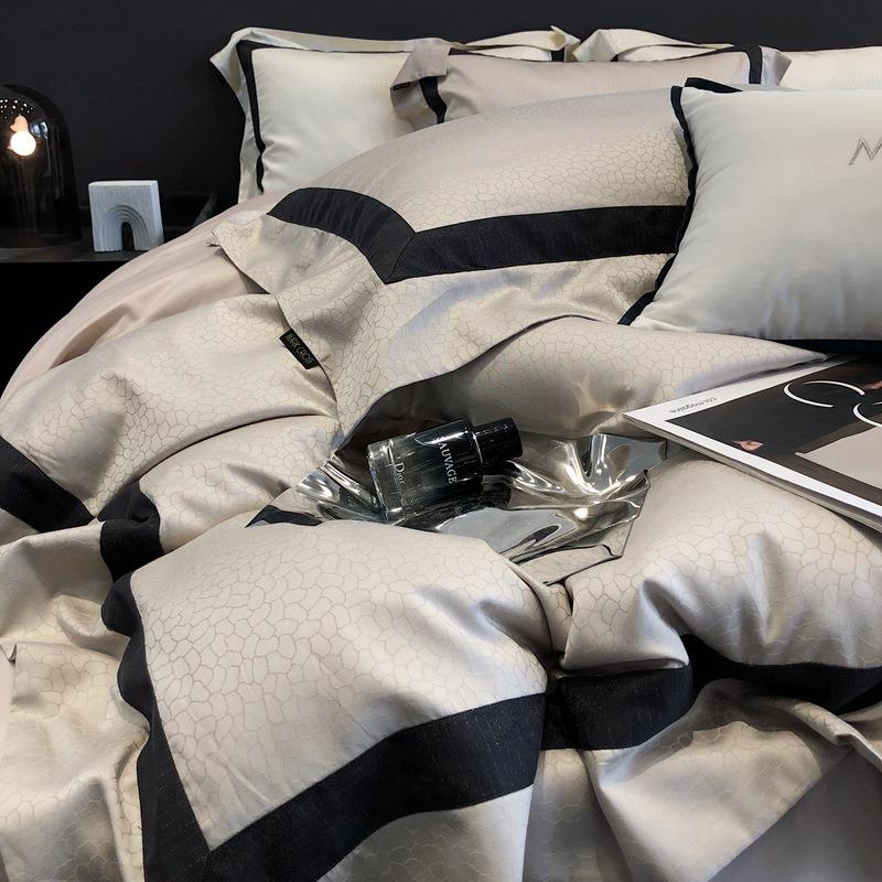 轻奢120支天丝四件套莱赛尔提花重工艺全棉纯棉四件套床上用品