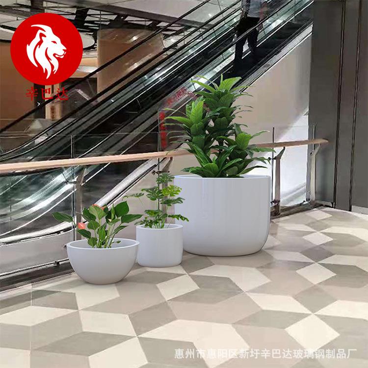 创意玻璃钢花盆办公室商场店铺广场大堂美陈花瓶室内外种植池花钵