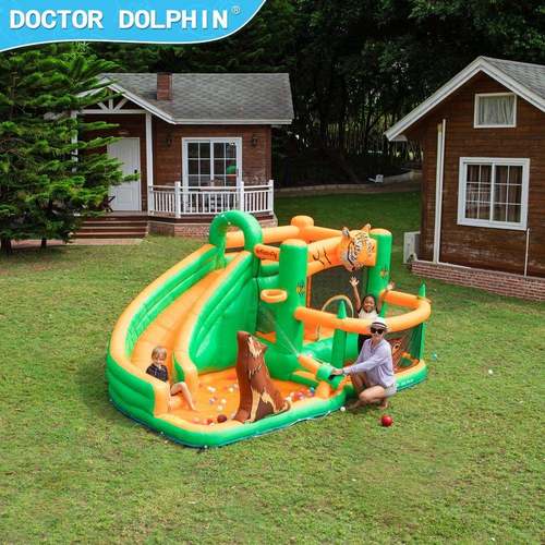 动物世界儿童充气城堡室内跳床游乐场蹦蹦床户外小型滑滑梯充气堡