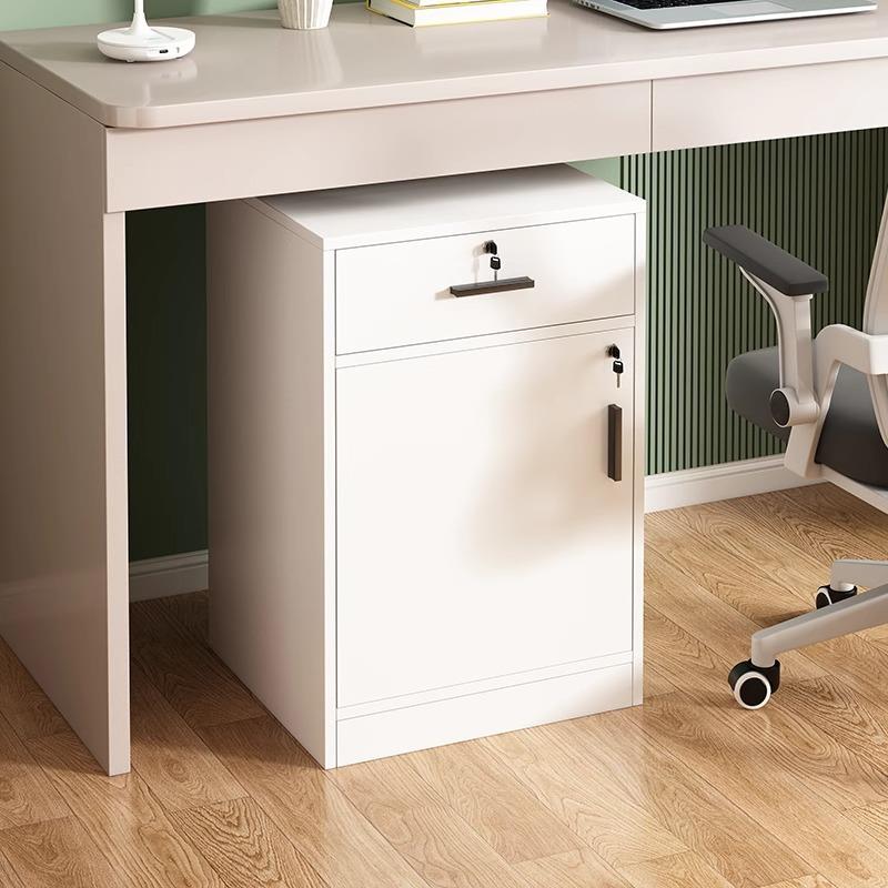 文件柜办公室木质带锁小柜子移动收纳柜抽屉柜带轮桌下储物柜矮柜