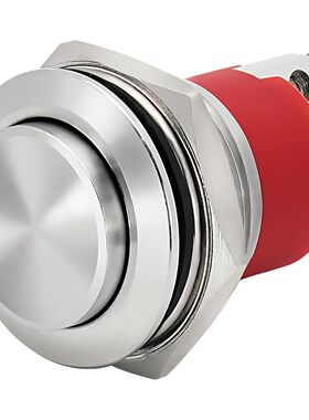 19 毫米瞬时按钮开关防水 IP68 5A 不锈钢高顶 12V/24V/36V DC