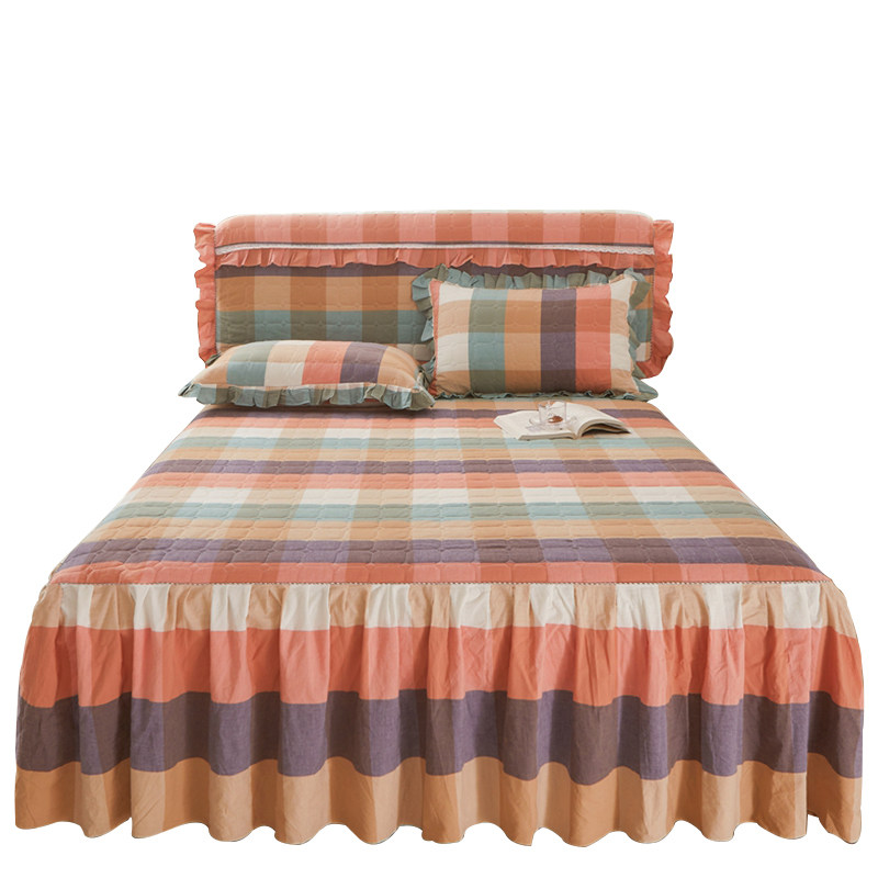 新款床裙床头罩套单件纯棉夹棉防滑床单带裙边高档床盖.四季通用,床上用品,床裙,淘宝优惠券,粉丝福利购,淘宝优惠卷