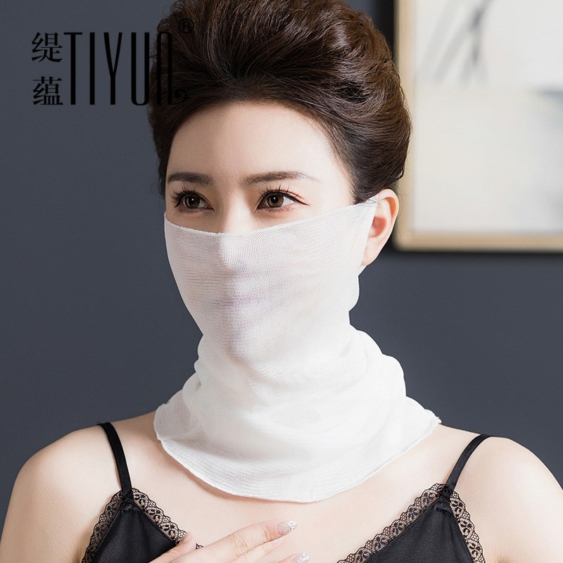桑蚕丝围巾女秋冬新n款套头围脖护颈脖套假领夏季真丝丝巾防晒面