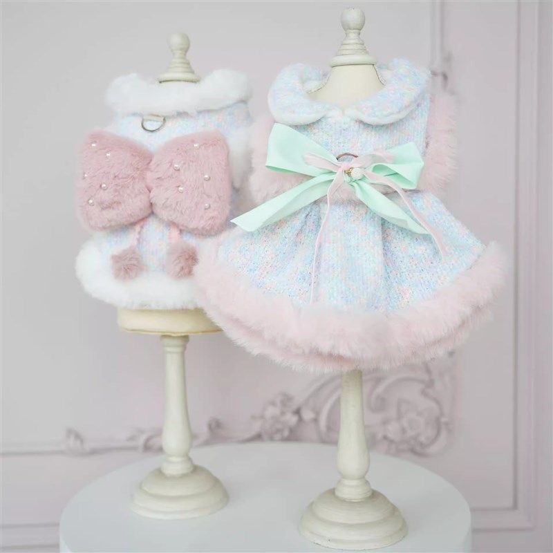 狗狗衣服秋冬保暖可牵引比熊泰z迪猫咪背心小狗裙子马甲宠物衣服