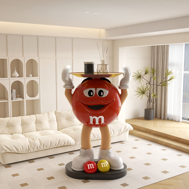 mm豆人轻奢客厅沙发旁边艺术落地软装饰品卧N室床头边几床头柜摆