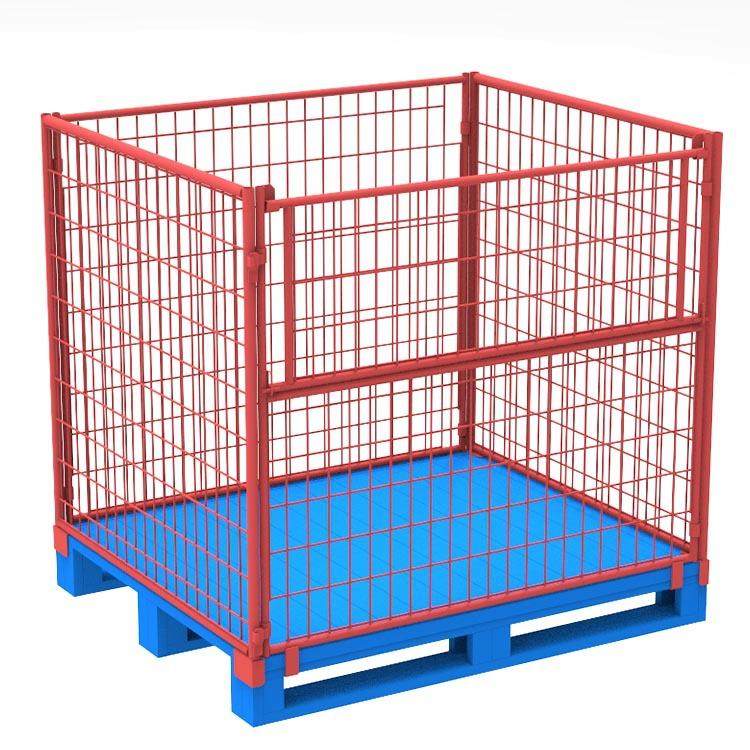 折叠式仓储笼带门拆卸后可折叠向外开半门直接卡在托盘上网格护,五金/工具,仓储笼,淘宝优惠券,粉丝福利购,淘宝优惠卷