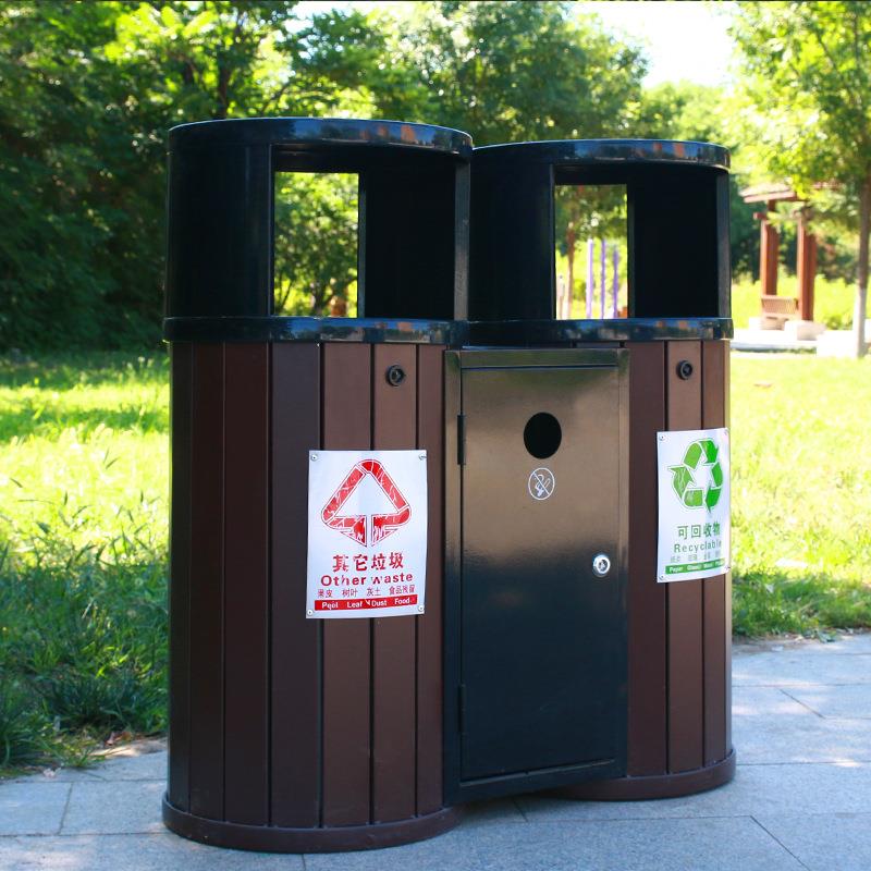户外不锈钢分类垃圾桶公园景区大号金属环卫果皮箱市政室外垃圾箱