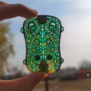 洛阳二里头博物馆文创透光冰箱贴金属绿松石铜牌饰纪念品