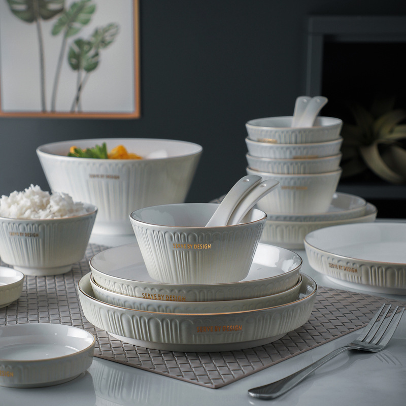 2021新款碗碟套装家用轻奢乔迁餐具北欧简约现代盘子碗筷组合碗盘