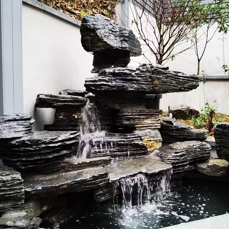 厂家批发千层石天然石材假山景观石 庭院公园造景组合园林奇石