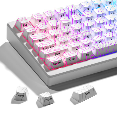 XVX《等高线2.0》键帽浮世绘冰裂纹透光键帽侧刻IMD键帽wooting