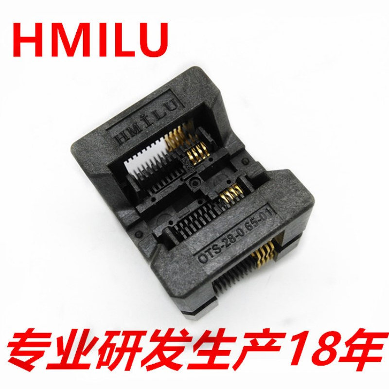 SSOP8(28)-0.65-0105O7老化测试座转DIP8镀金弹跳座4.4mm芯片测试