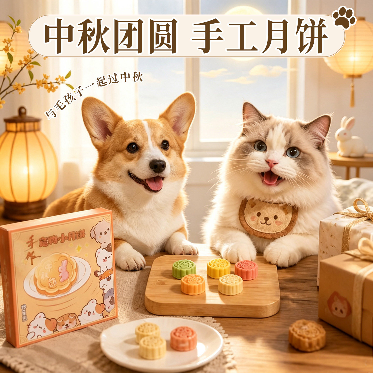 中秋限定！宠物月饼礼盒磨牙互动