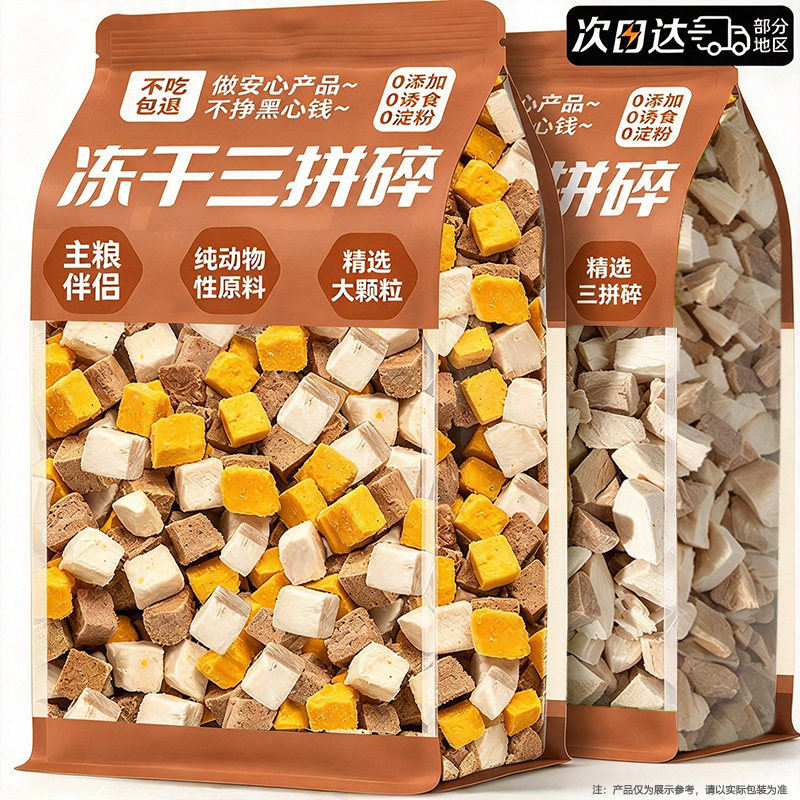 狗狗冻干鸡肉碎拌粮猫粮伴侣鸭肉