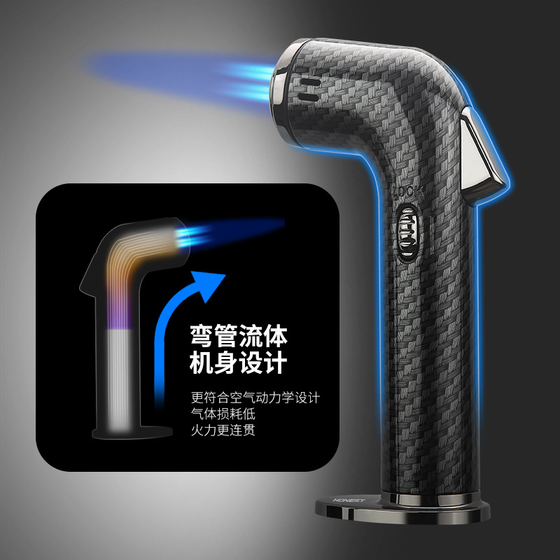 百诚公爵1号四直冲充气防风打火机点雪茄蚊香艾灸小喷枪烟斗配件