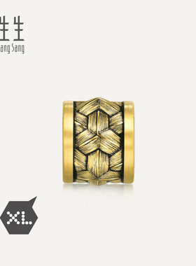 【配绳】周生生华宇黄金足金Charme酷黑锁子纹XL转运珠93841C定价