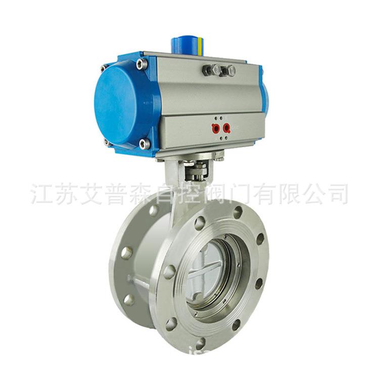 气动硬密封法兰蝶阀/D643W-16P气动不锈钢三偏心法兰硬密封蝶阀蝶