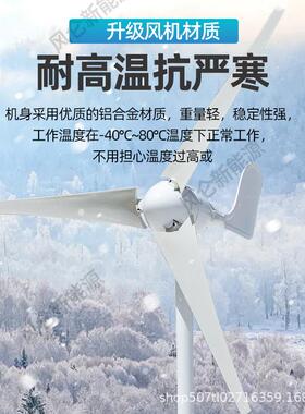 厂家小型风力发电机100W24v风光互补太阳路灯山区新能源装饰