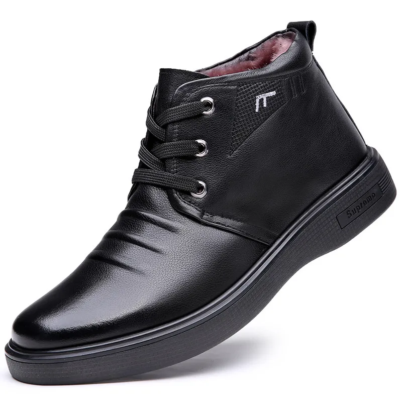 冬季棉鞋男头层牛皮加绒加厚羊毛一体皮靴高帮保暖雪地靴子男休闲,女鞋,汉服鞋,淘宝优惠券,粉丝福利购,淘宝优惠卷