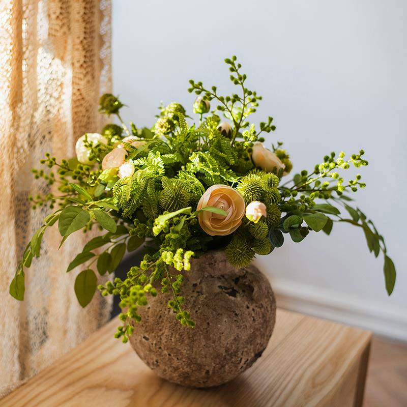 掬涵设计师手工花束玫瑰花手捧花客厅装饰摆件绢花永生花餐桌摆设