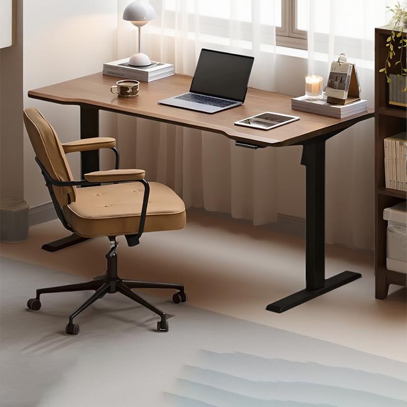 实木智能升降桌电动吧台卧室儿童学习桌可调节手摇书桌收纳定制