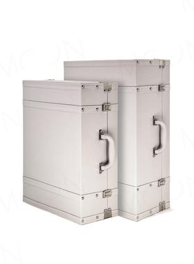 MOON慕空间收纳箱灰色皮五金手提旅行箱行李箱样板房衣帽间柜摆件