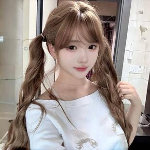 绵绵喵假发【洋娃娃】双马尾假发女Lolita显白羊毛卷长卷发全头套