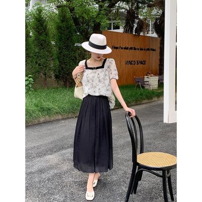 k姐自制女装【长款琉璃小灯泡】 琉璃波光纱松紧腰A字半身裙女