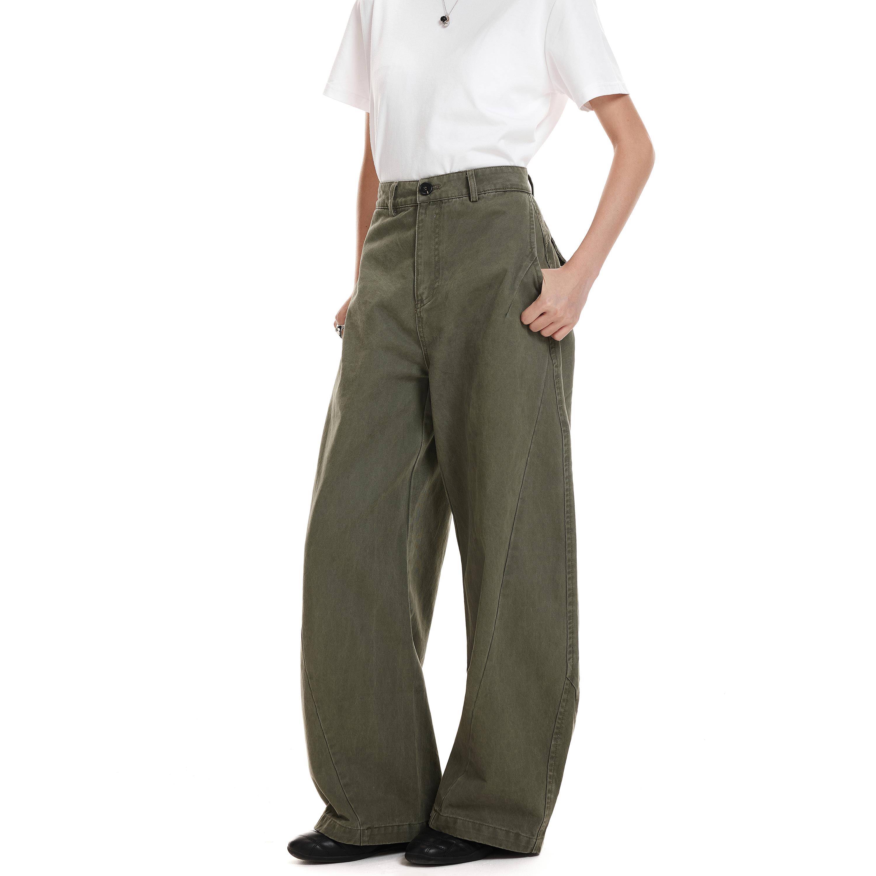 syri水曜日【解构裁剪拼接】覆古重磅弯刀裤无性别穿搭直筒宽松