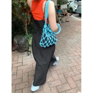 火火火火不起来同款VE家24夏韩国ins度假风博主pu镂空编织包