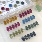 分装 RETA VIVI 甲油胶14色瓶装 碎钻胶美甲专用甲油胶爆闪反光