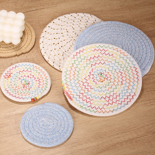 布艺隔热垫餐桌垫防烫盘碗垫家用圆形餐垫防热菜垫子砂锅垫茶杯垫