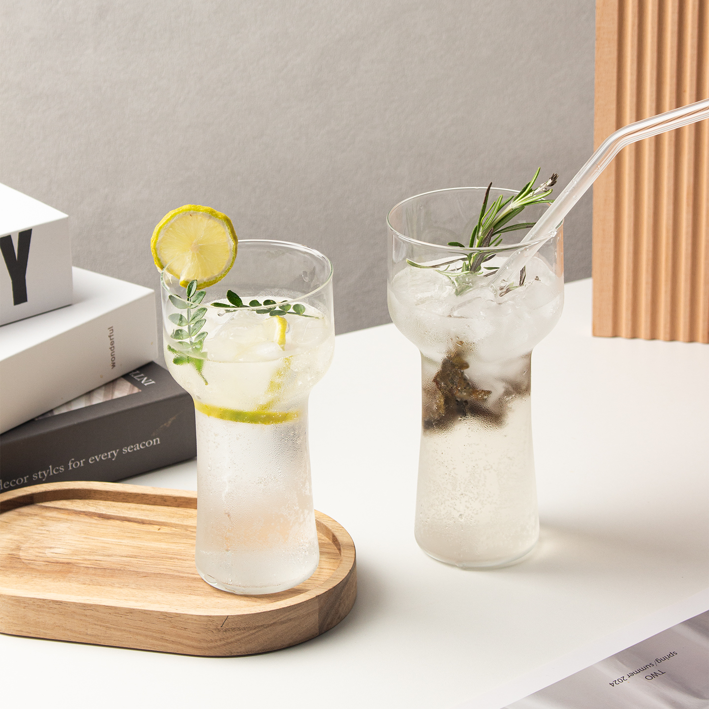 透明玻璃杯创意ins冰美式火炬杯