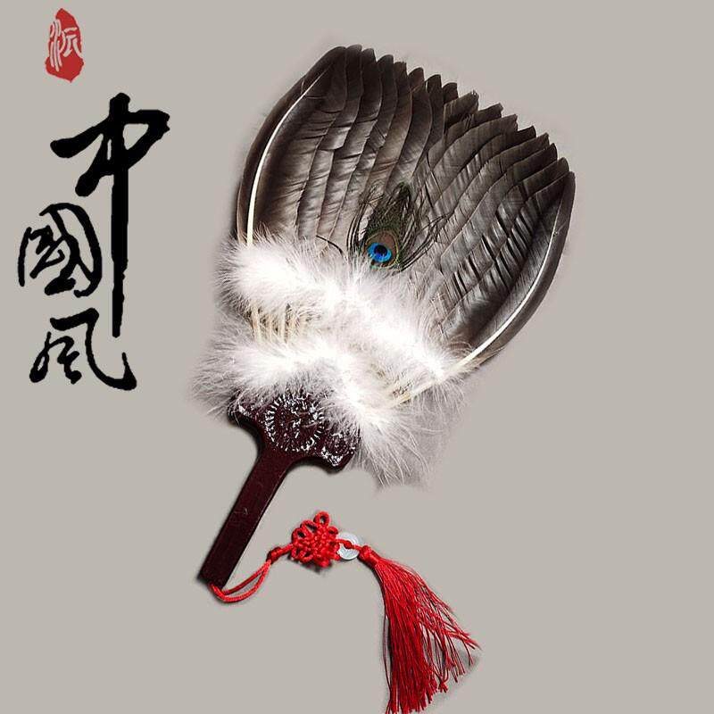 复古鹅毛扇孔明扇羽毛扇子诸葛亮扇子羽扇工艺扇礼品扇道具扇子演