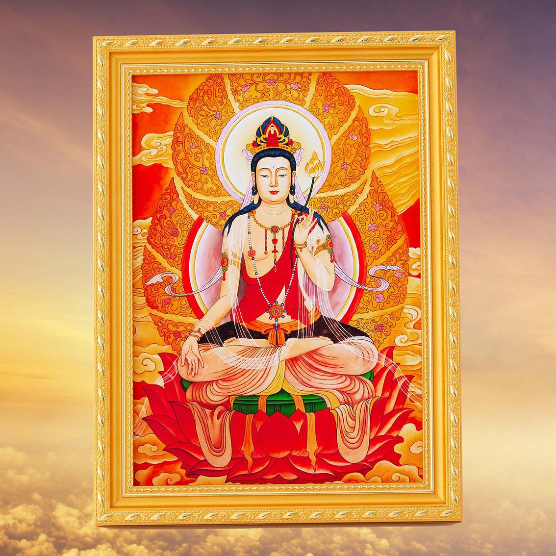 佛像框观音菩萨像框相框摆台南无阿弥佗佛A4A3A2画框挂墙实木定制