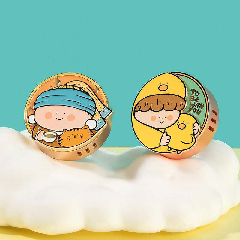 大美术馆戴珍珠耳环的少女艺术车载香薰摆件扩香器出风口装饰礼物