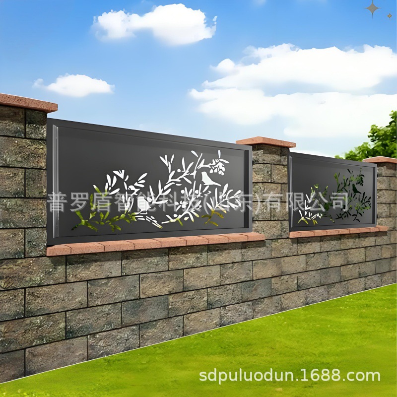 切割护栏cnc雕花板金属透视围墙屏风隔断装饰户外门面雕花镂空板