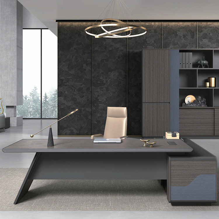 D0224智丰总裁桌 轻奢时尚大班台办公室家具 经理办公桌椅组合
