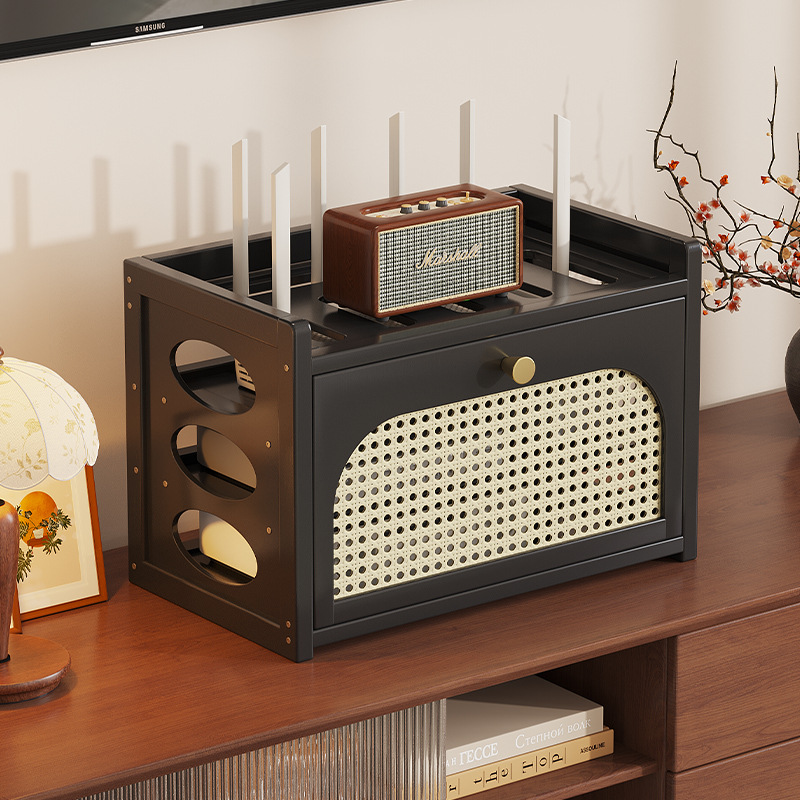 wif路由器收纳盒电视机顶盒桌面插座无线光猫电线放置整理置物架