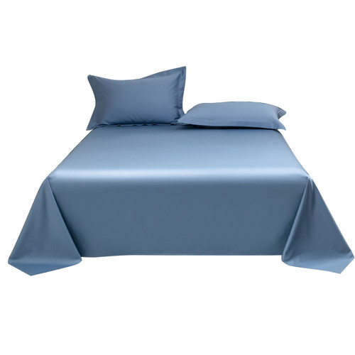 600TC天丝棉床单单件纯棉双人贡缎1.8米全棉L纯色单人150x200被单