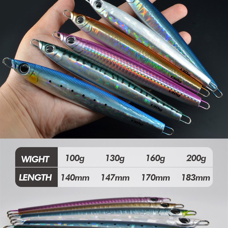 速沉快抽铁板船钓夜光双p钩路亚假饵金枪马鲛GT带鱼100克130克160