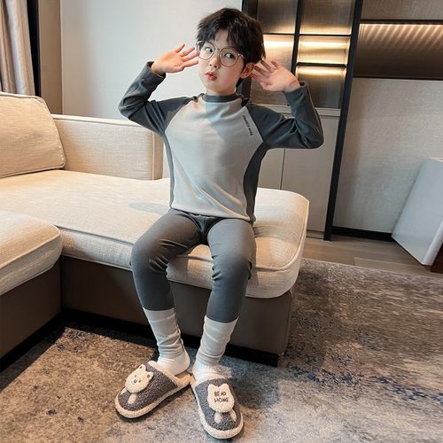 男童睡衣秋冬套装2025新款保暖内衣德绒大儿童家U居服秋衣秋裤男