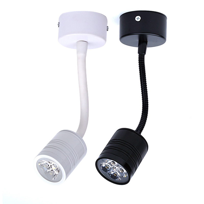 明装led软管小射灯3W5W免开B孔天花背景墙壁画吸顶展厅蛇管弯管灯