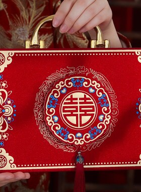 结婚礼金盒提亲聘礼箱彩礼钱盒子装万元G大号高档红包2024利是封