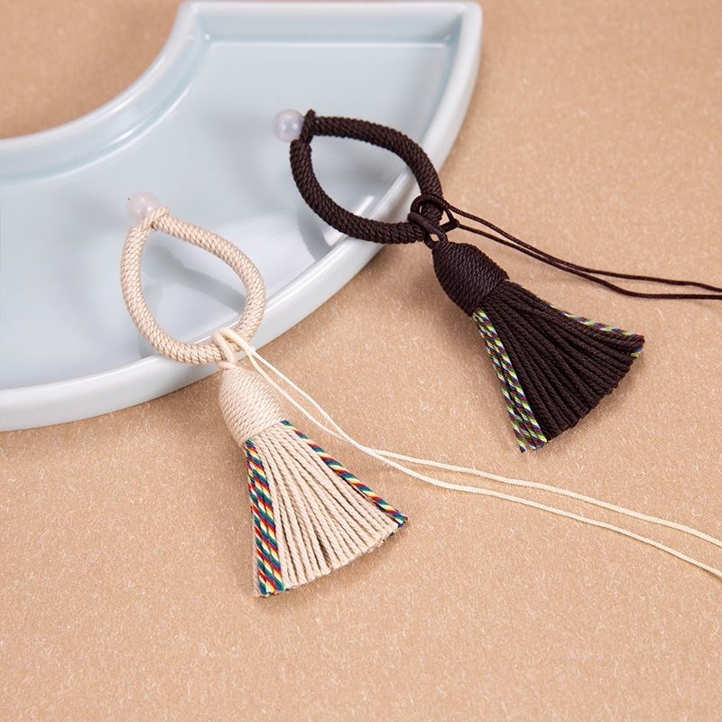 金刚结万能e指环钥匙扣手搓棉线流苏穗子藏式民族风手串手持挂件