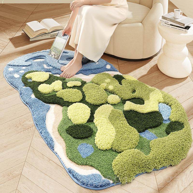 高档大江加地毯高级床边毯客感厅卧室房间地厚长条绿色垫,居家布艺,地毯,淘宝优惠券,粉丝福利购,淘宝优惠卷