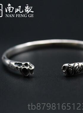 高档风歌 侣原创设计肋骨》手镯 925《纯银南情 学生 男女